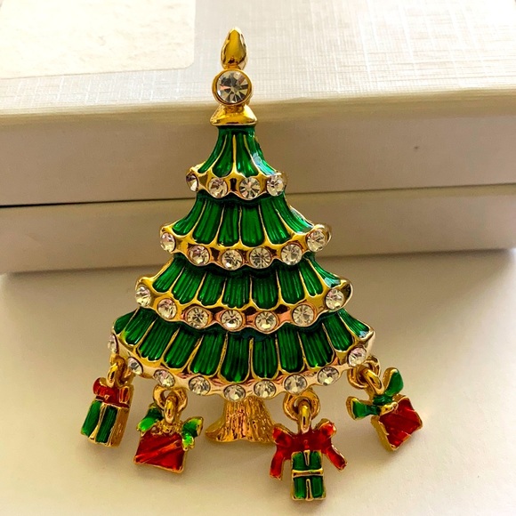 Vintage Accessories - Vintage Christmas tree brooch